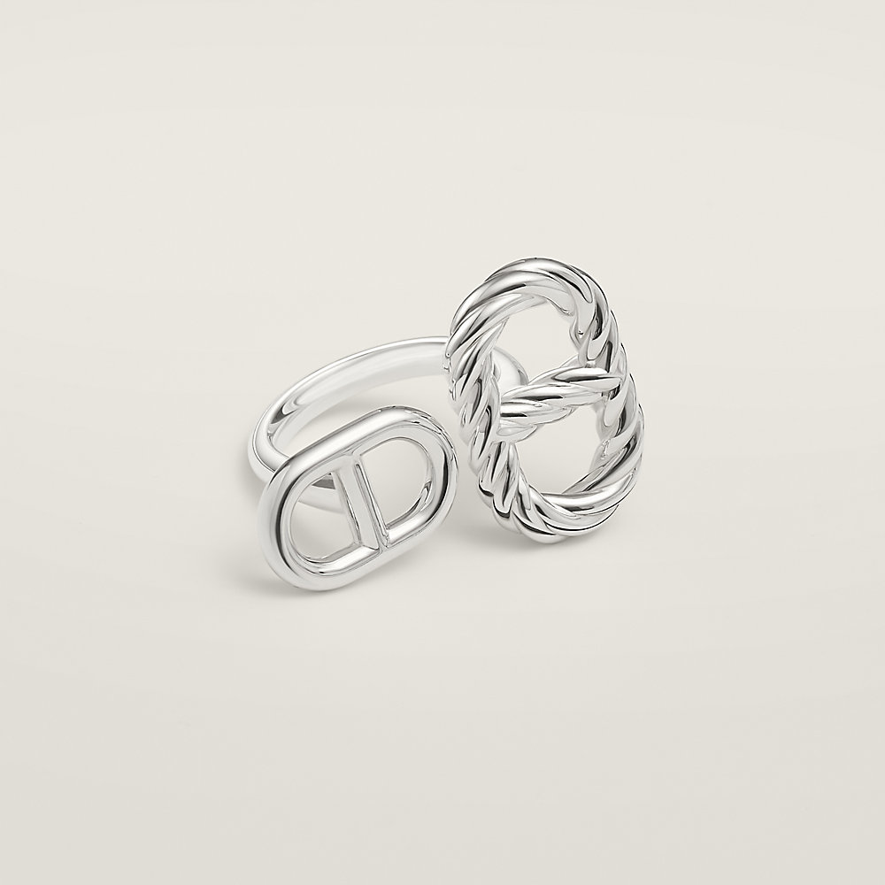 Chaine d'ancre Alea II twisted ring, medium/small model | Hermès